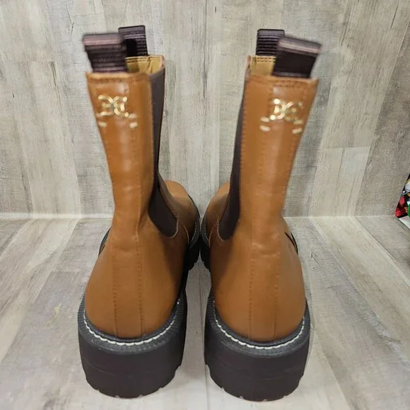 Sam Edelman Laguna Womans Size 9.5M Lug Sole Chelsea Leather Boots Booties - Picture 4 of 8